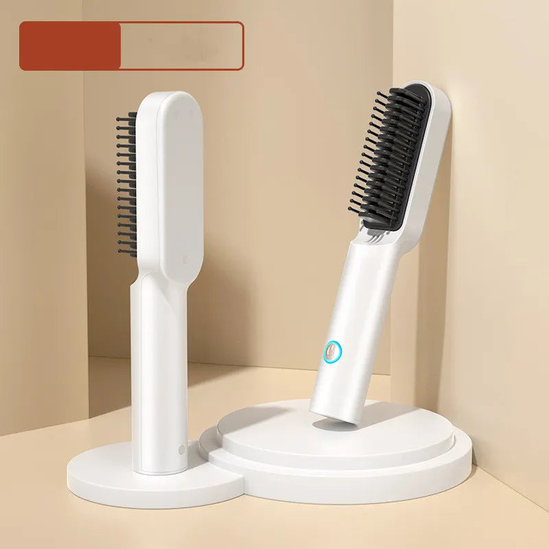 Cordless Hot Air Styling Brush — 2-in-1 Straightener & Curler